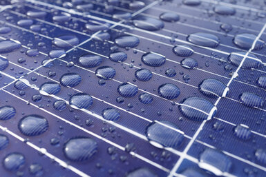 Image showing rain on solar panel 