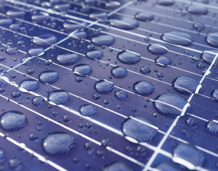 Image showing rain on solar panel 