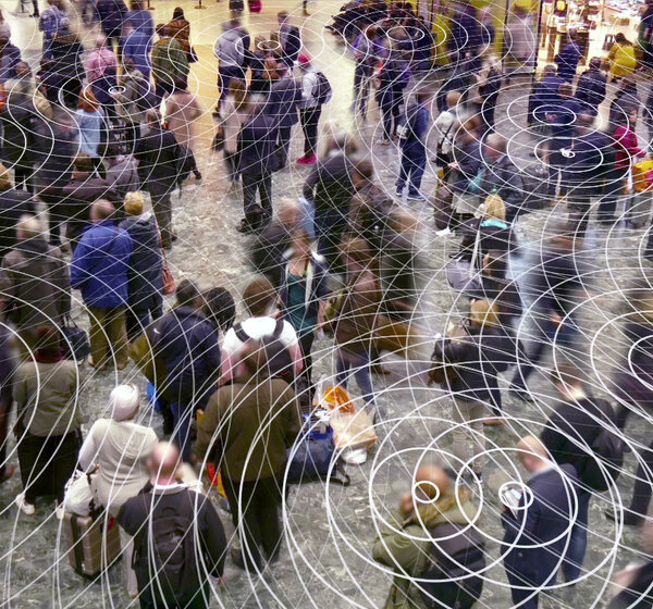Image showing Interacting radio frequency fields from phones