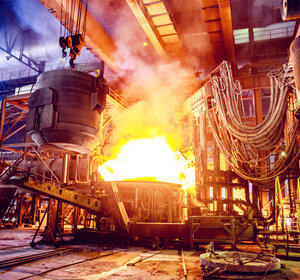 Image showing Interior of a steel mill