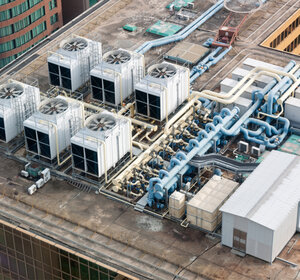 Image showing Rooftop air system skyscraper