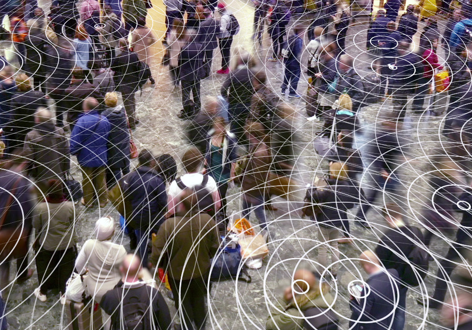Image showing Interacting radio frequency fields from phones