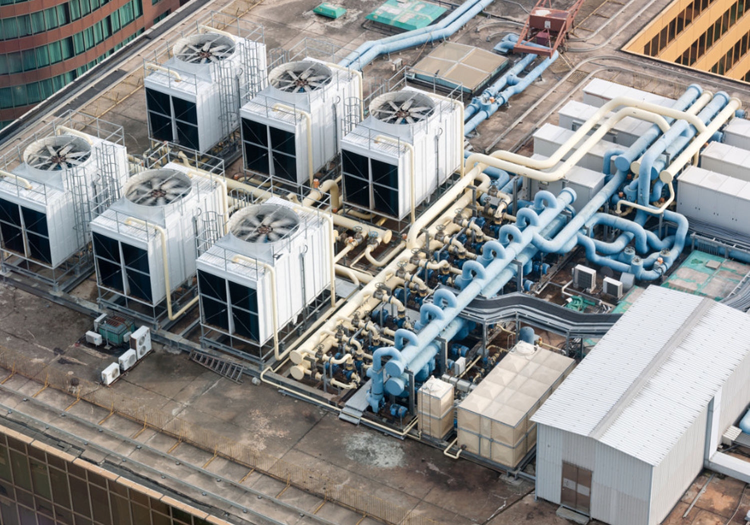 Image showing Rooftop air system skyscraper