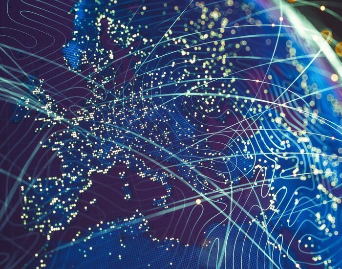 Image showing Global digital network over Europe