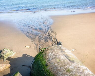 Image showing sewage pipe into the sea