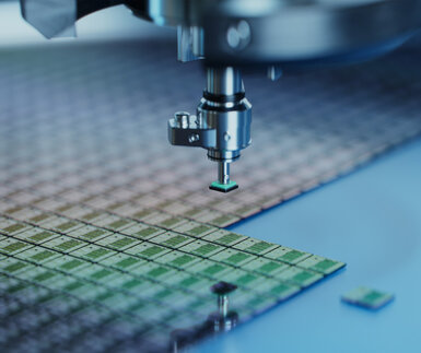 Image showing a close up of a semiconductor packaging-process