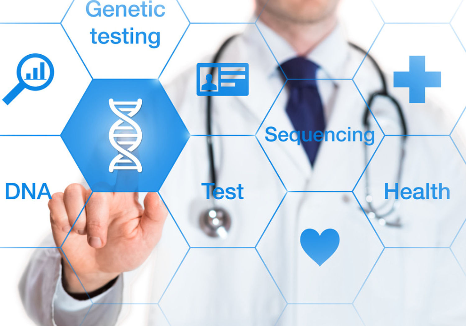 Image showing A doctor selecting DNA from a drop-down list