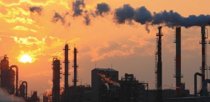 Image showing air pollution from factory pipes