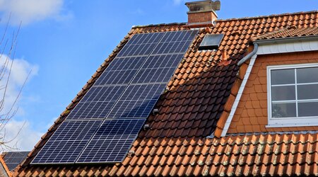 Dormer with shade on solar modules