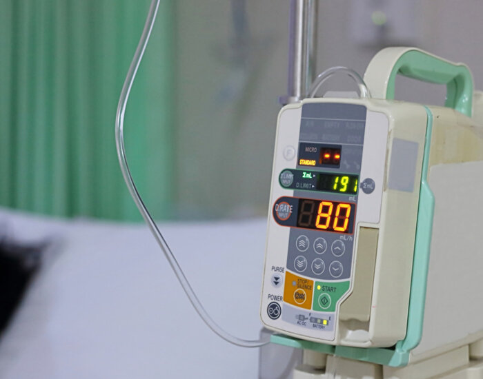 Image of an infusion pump in a hospital ward
