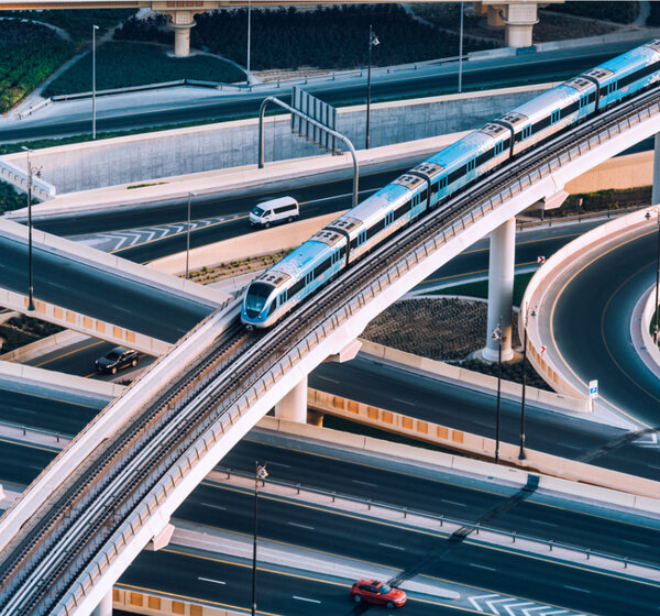 Image showing a Road motorway and metro junction