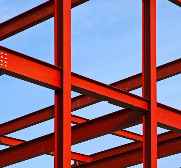 Image showing Construction site girders
