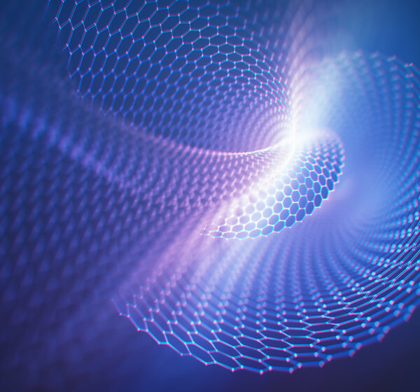 Image showing an artists concept of a hexagonal graphene sheet